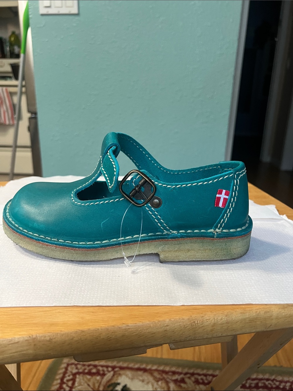 Women’s Teal Leather Mary Jane Moccasins with Buckle……..Make your offer.